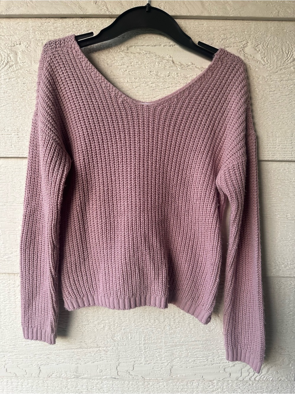 Mauve White Fawn twist back sweater